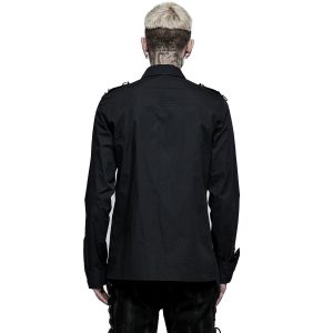 PUNK RAVE Chemise Asymétrique ‘Dobraa’ Noire Livraison internationale 18