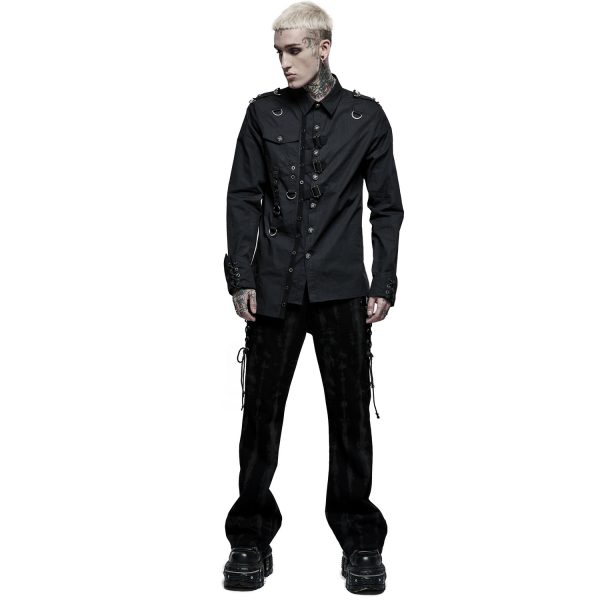 PUNK RAVE Chemise Asymétrique ‘Dobraa’ Noire Livraison internationale 6