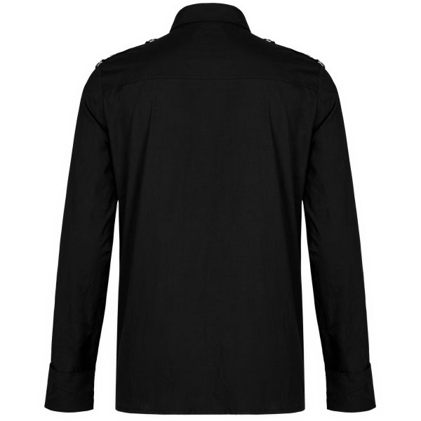 PUNK RAVE Chemise Asymétrique ‘Dobraa’ Noire Livraison internationale 8