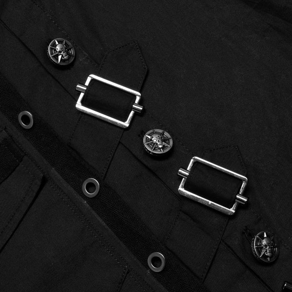 PUNK RAVE Chemise Asymétrique ‘Dobraa’ Noire Livraison internationale 11