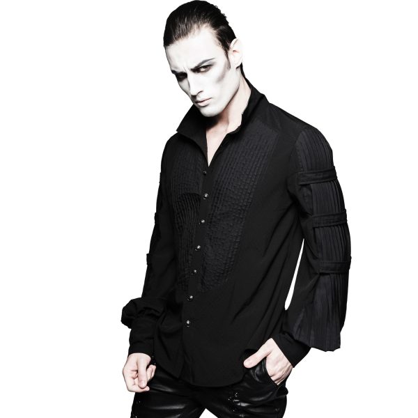 soldes de Noël PUNK RAVE Chemise ‘Cagliostro’ Noire 4