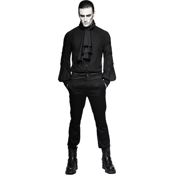 soldes de Noël PUNK RAVE Chemise ‘Cagliostro’ Noire 5