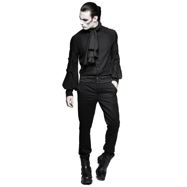 soldes de Noël PUNK RAVE Chemise ‘Cagliostro’ Noire 8