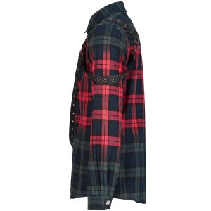 site pas cher PUNK RAVE Chemise ‘Color Plaid’ En Tartan Rouge Et Vert 40