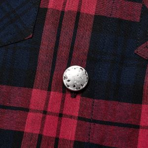 site pas cher PUNK RAVE Chemise ‘Color Plaid’ En Tartan Rouge Et Vert 46