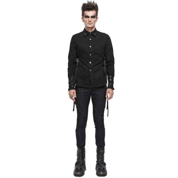 authentiques DEVIL FASHION Chemise ‘Cryock’ Noire 8