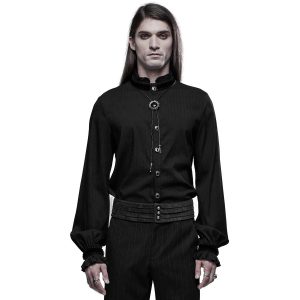 à prix réduits PUNK RAVE Chemise ‘Desmond’ Noire 19