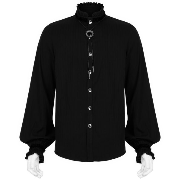 à prix réduits PUNK RAVE Chemise ‘Desmond’ Noire 11