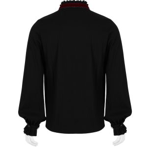 magasin pour PUNK RAVE Chemise ‘Desmond’ Noire Et Bordeaux 37
