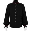 magasin pour PUNK RAVE Chemise ‘Desmond’ Noire Et Bordeaux 49