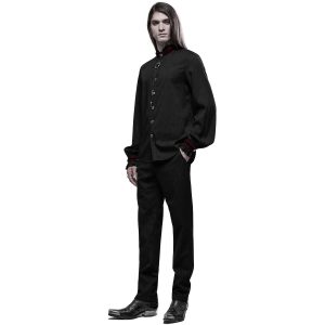 magasin pour PUNK RAVE Chemise ‘Desmond’ Noire Et Bordeaux 27