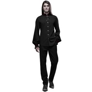 magasin pour PUNK RAVE Chemise ‘Desmond’ Noire Et Bordeaux 33