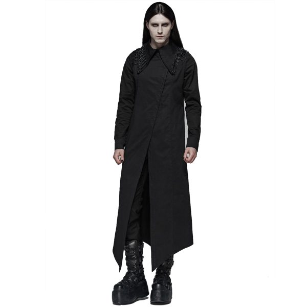 officiel PUNK RAVE Chemise Extra Longue ‘Malkavian’ Noire 7