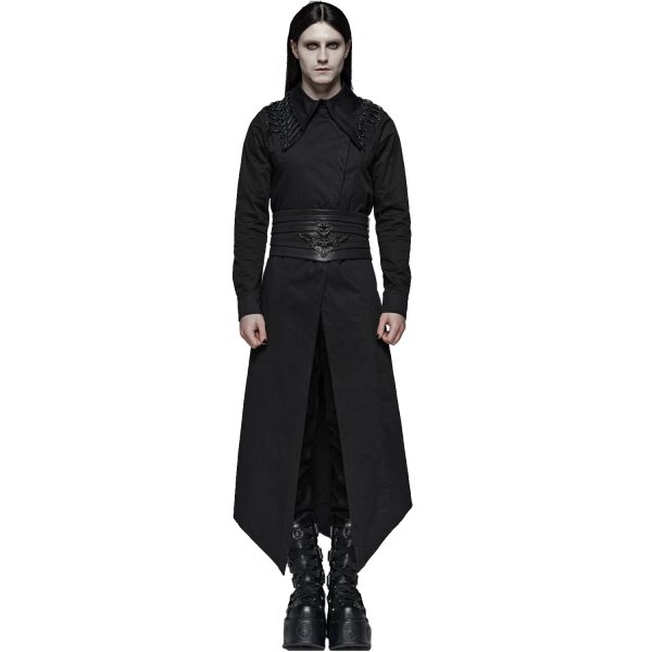 officiel PUNK RAVE Chemise Extra Longue ‘Malkavian’ Noire 9