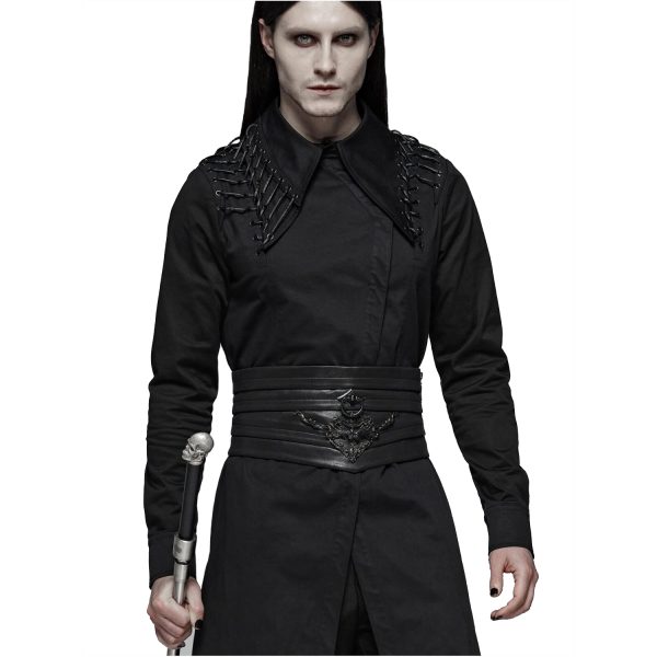 officiel PUNK RAVE Chemise Extra Longue ‘Malkavian’ Noire 10
