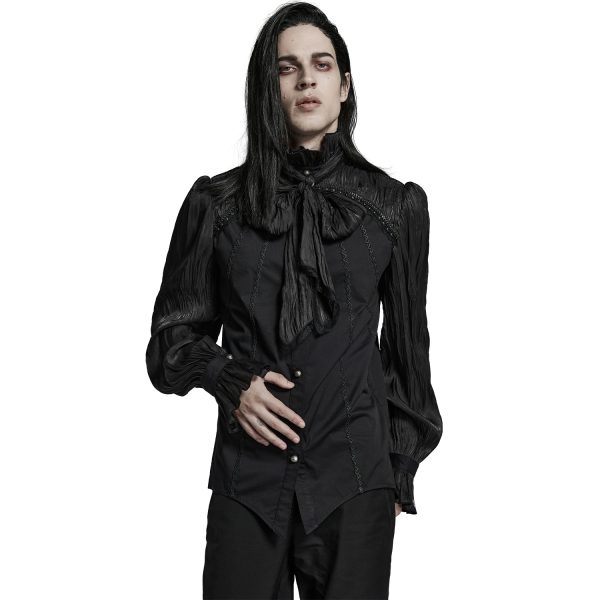 pas cher marque PUNK RAVE Chemise ‘Goth Cage’ Noire 3