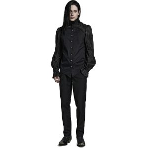 pas cher marque PUNK RAVE Chemise ‘Goth Cage’ Noire 28
