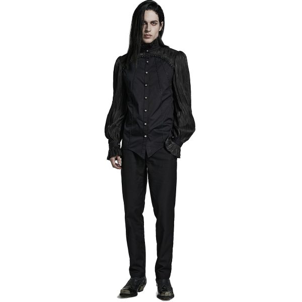 pas cher marque PUNK RAVE Chemise ‘Goth Cage’ Noire 6