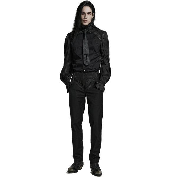 pas cher marque PUNK RAVE Chemise ‘Goth Cage’ Noire 10