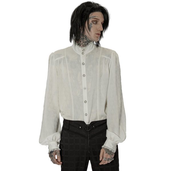 PUNK RAVE Chemise ‘Gothic Dragon’ Blanche Neuve avec étiquette 3