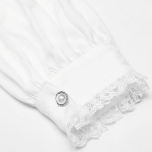 PUNK RAVE Chemise ‘Gothic Dragon’ Blanche Neuve avec étiquette 37