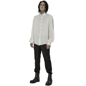 PUNK RAVE Chemise ‘Gothic Dragon’ Blanche Neuve avec étiquette 23