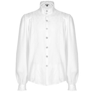 PUNK RAVE Chemise ‘Gothic Dragon’ Blanche Neuve avec étiquette 27