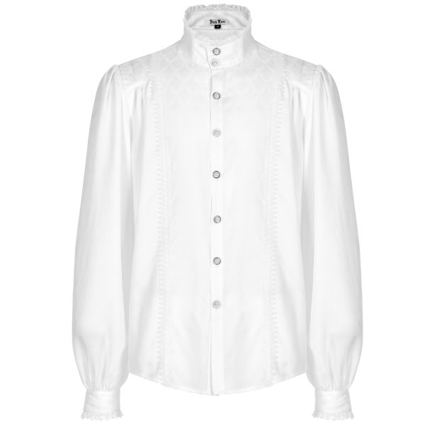 PUNK RAVE Chemise ‘Gothic Dragon’ Blanche Neuve avec étiquette 8