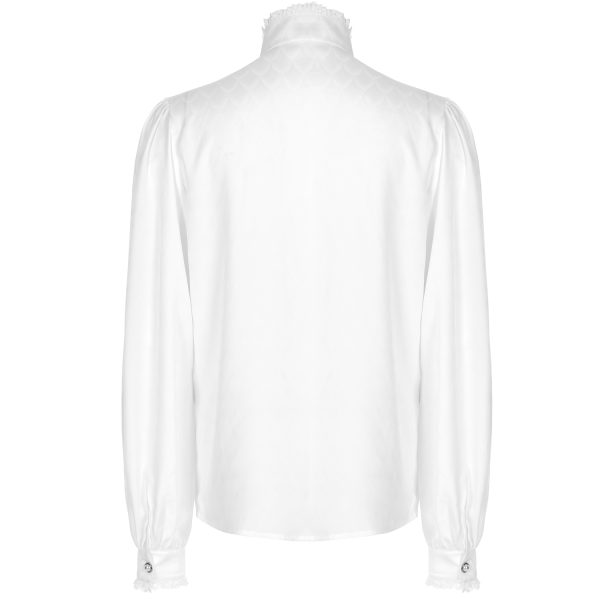 PUNK RAVE Chemise ‘Gothic Dragon’ Blanche Neuve avec étiquette 9