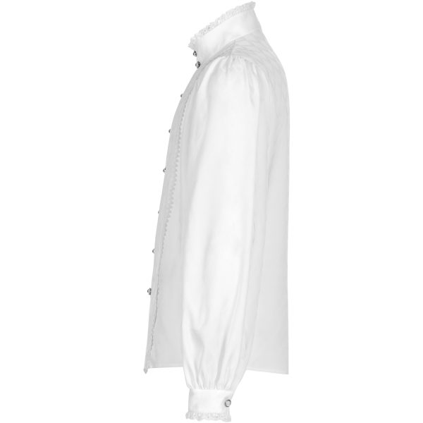 PUNK RAVE Chemise ‘Gothic Dragon’ Blanche Neuve avec étiquette 10