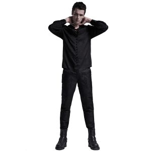PUNK RAVE Chemise ‘Nephilim’ Noire Top ventes 39