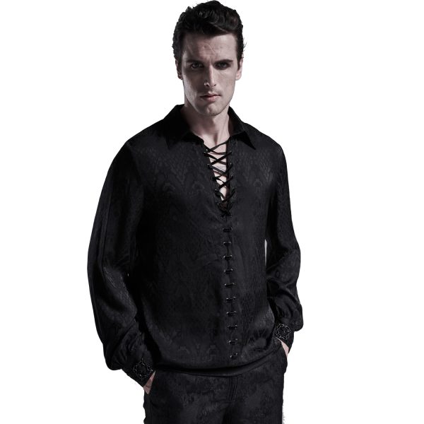 PUNK RAVE Chemise ‘Nephilim’ Noire Top ventes 6