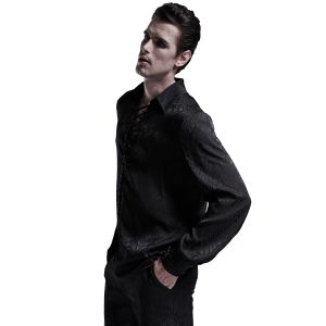 PUNK RAVE Chemise ‘Nephilim’ Noire Top ventes 31