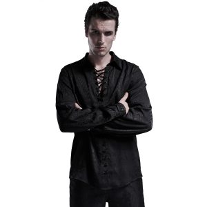 PUNK RAVE Chemise ‘Nephilim’ Noire Top ventes 33