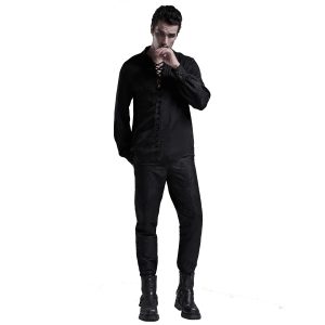 PUNK RAVE Chemise ‘Nephilim’ Noire Top ventes 37