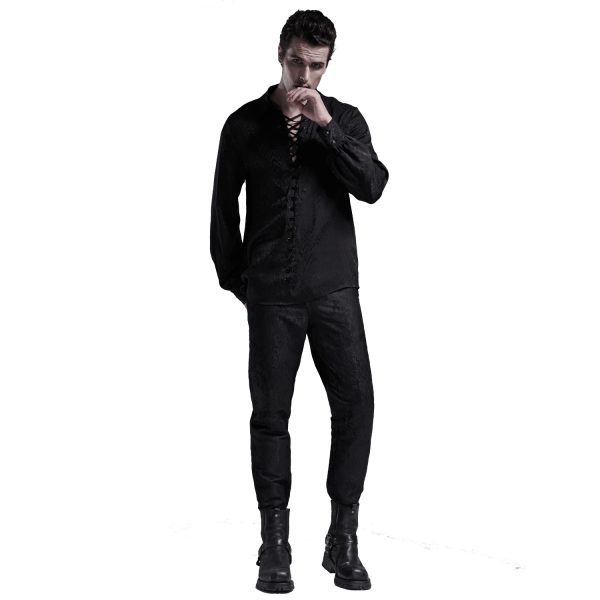 PUNK RAVE Chemise ‘Nephilim’ Noire Top ventes 11