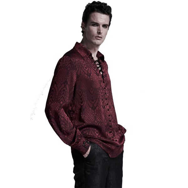 marque pas cher PUNK RAVE Chemise ‘Nephilim’ Rouge 5