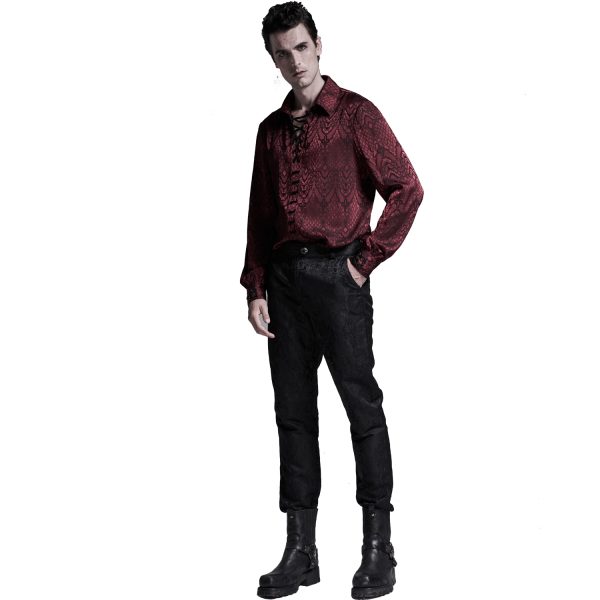 marque pas cher PUNK RAVE Chemise ‘Nephilim’ Rouge 7