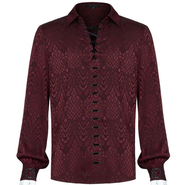 marque pas cher PUNK RAVE Chemise ‘Nephilim’ Rouge 8
