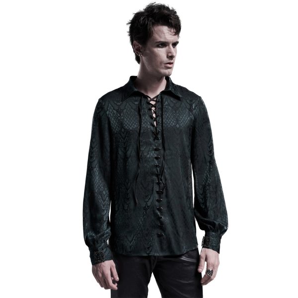 PUNK RAVE Chemise ‘Nephilim’ Verte ﻿soldes 3