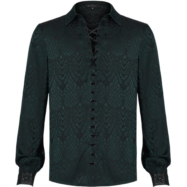 PUNK RAVE Chemise ‘Nephilim’ Verte ﻿soldes 14