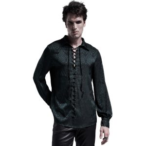 PUNK RAVE Chemise ‘Nephilim’ Verte ﻿soldes 32