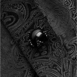 boutique pas cher PUNK RAVE Chemise ‘Nocturn’ En Brocard Noire 26