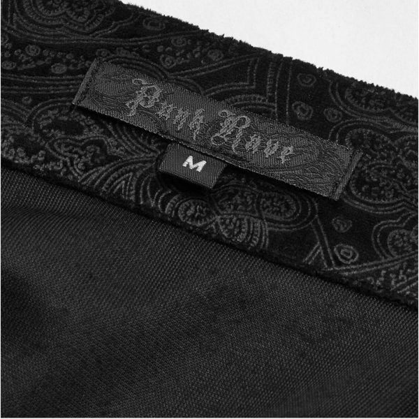 boutique pas cher PUNK RAVE Chemise ‘Nocturn’ En Brocard Noire 10