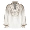 Paiement sécurisé PUNK RAVE Chemise ‘Orthodox Goth’ Blanc Cassé 40