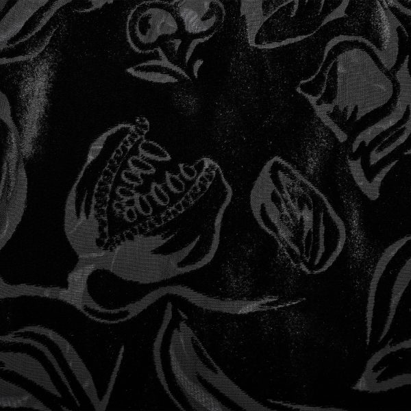 PUNK RAVE Chemise ‘Piranha’ En Velours Noir REMISE allant jusqu. 16