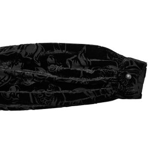 PUNK RAVE Chemise ‘Piranha’ En Velours Noir REMISE allant jusqu. 49