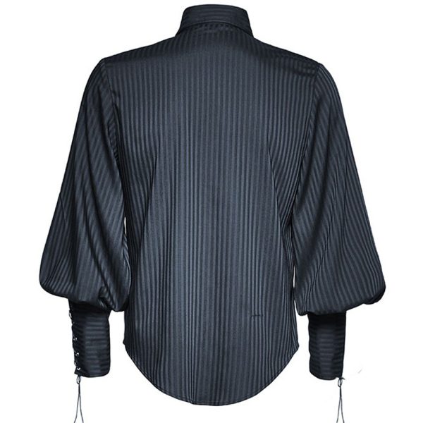 a Prix Discount PUNK RAVE Chemise Rayée ‘Edward’ Bleue 10