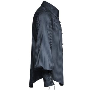 a Prix Discount PUNK RAVE Chemise Rayée ‘Edward’ Bleue 32