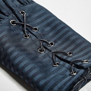 a Prix Discount PUNK RAVE Chemise Rayée ‘Edward’ Bleue 34